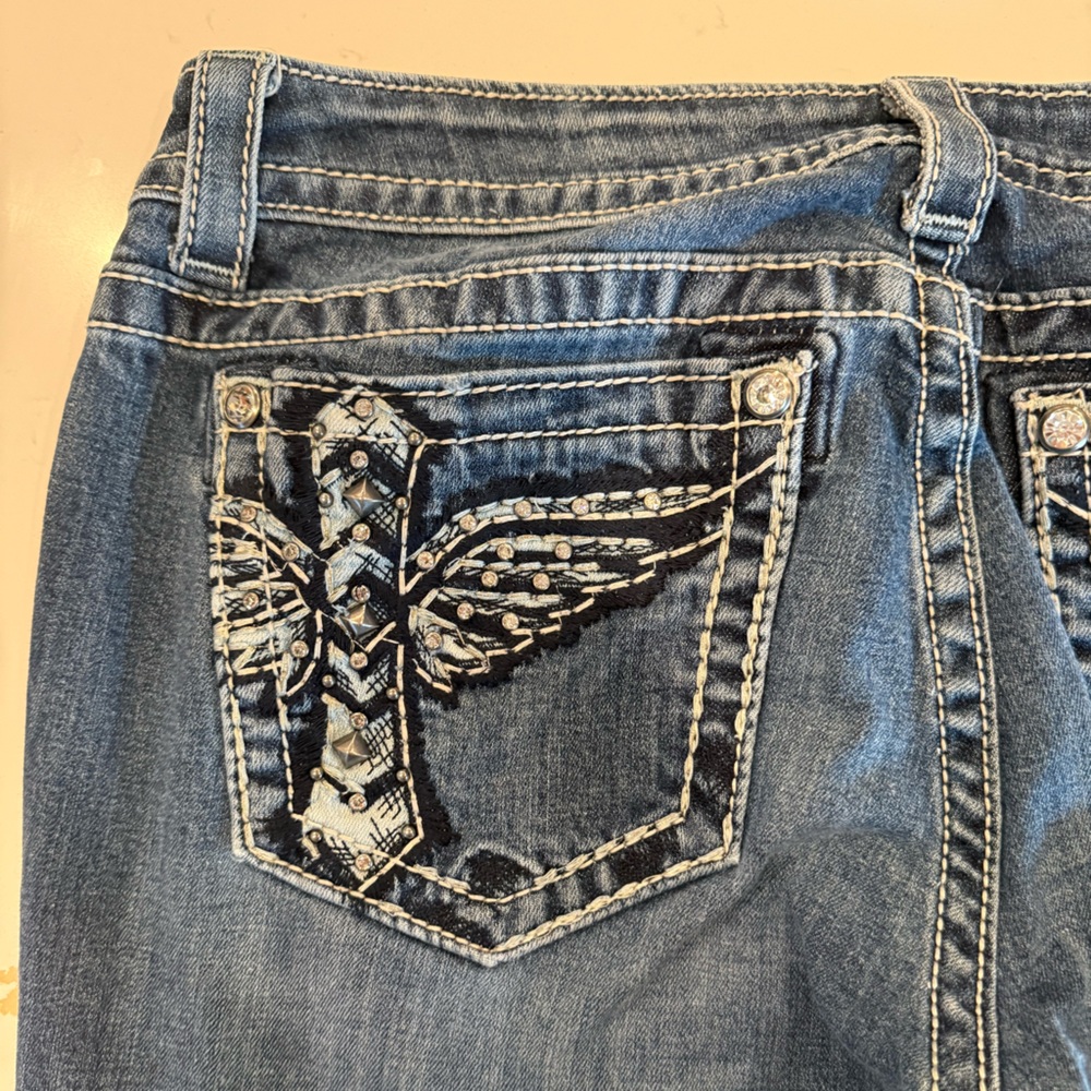 MISS ME Denim Size 31 Skinny Jeans Angel Wings
Cross Bradbury Crystal Pockets - Picture 7 of 11